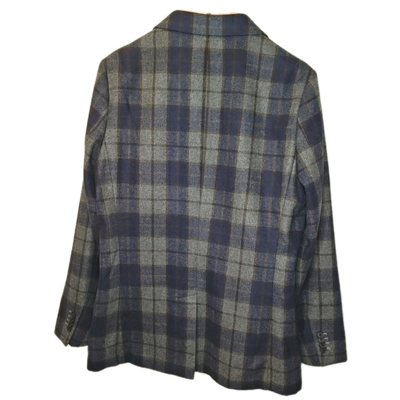 Banana Republic Wool Blazer Jacket Men 42 Long Plaid Unstructured Tailored Fit - Picture 2 of 15